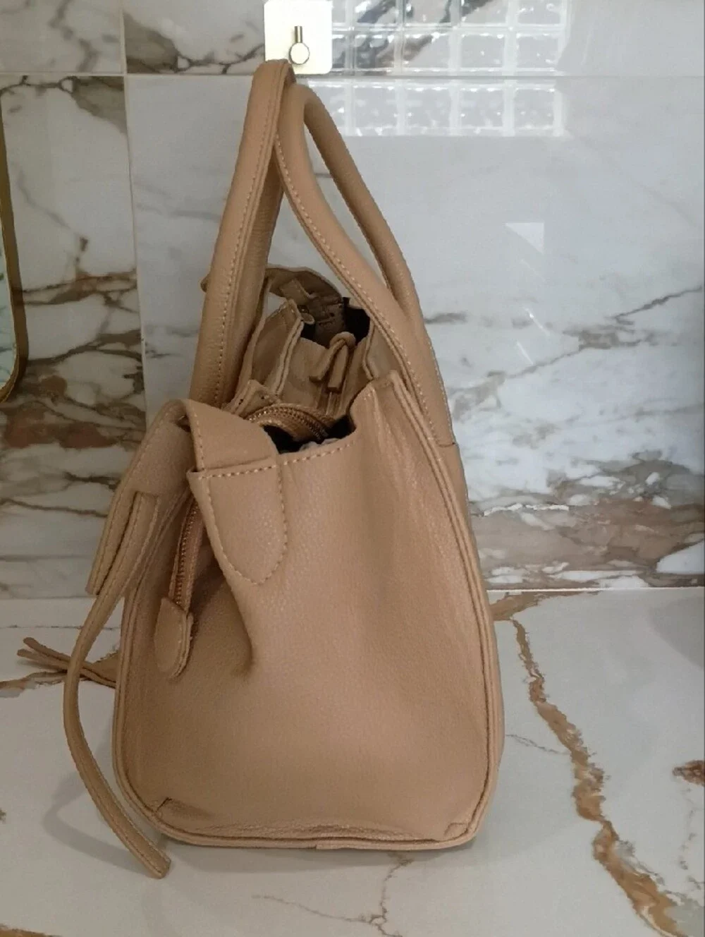 Classic Women's Tote Handbag in Beige